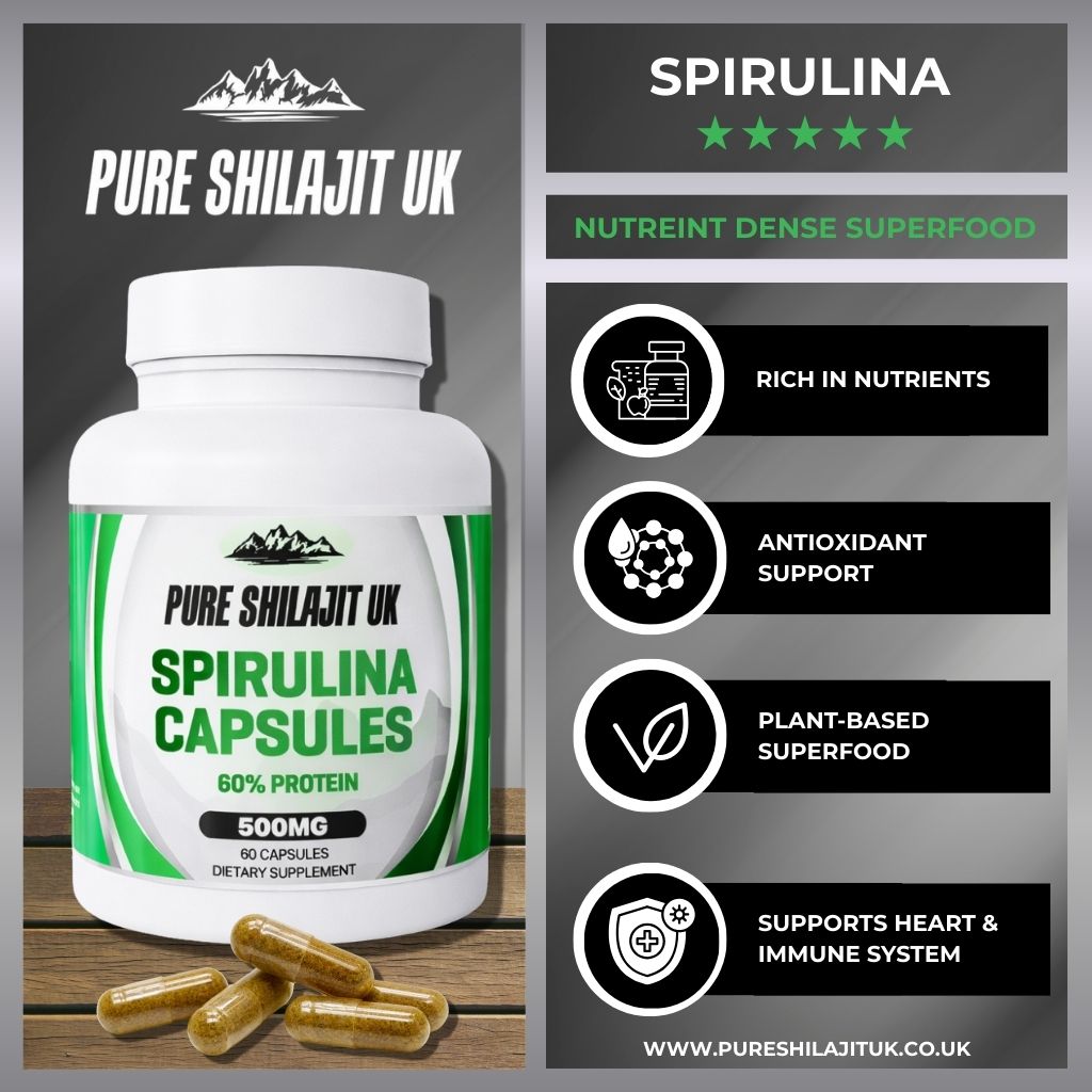 PURE SHILAJIT UK EXTRACT CAPSULES - SPIRULINA