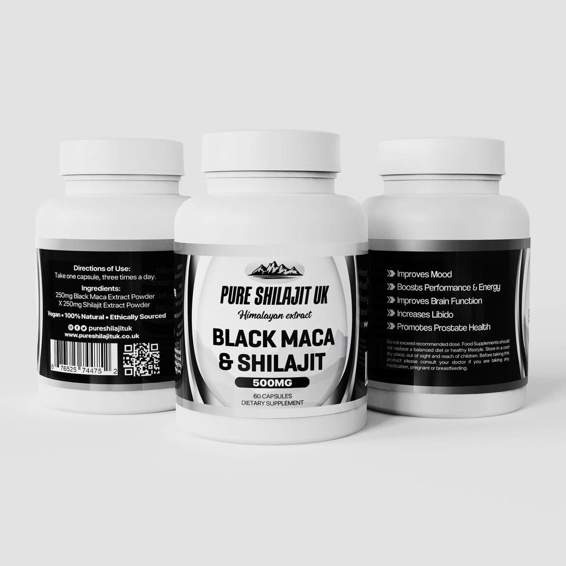 Pure Shilajit UK Extract Capsules - Black Maca & Shilajit