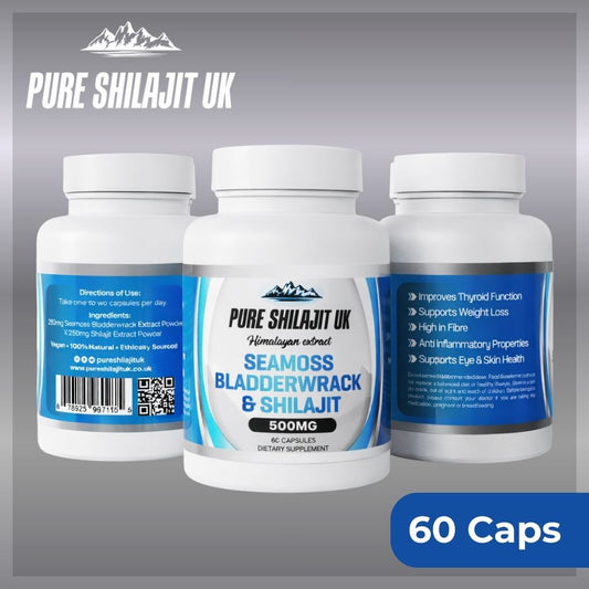 PURE SHILAJIT UK EXTRACT CAPSULES - SEAMOSS BLADDERWRACK & SHILAJIT
