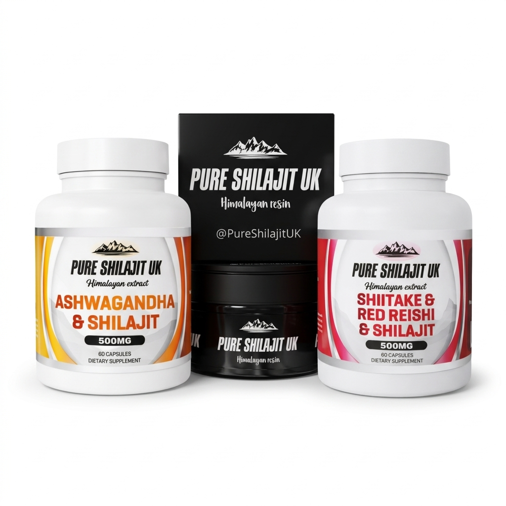 Sleep, Stress & Recovery Stack | Ashwagandha, Red Reishi & Shilajit | 3-Product Protocol
